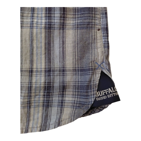 Men's Plaid Shirt - Blue and White - Picture 5 of 8